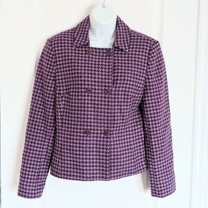 VINTAGE Ailes houndstooth purple jacket blazer Size 6